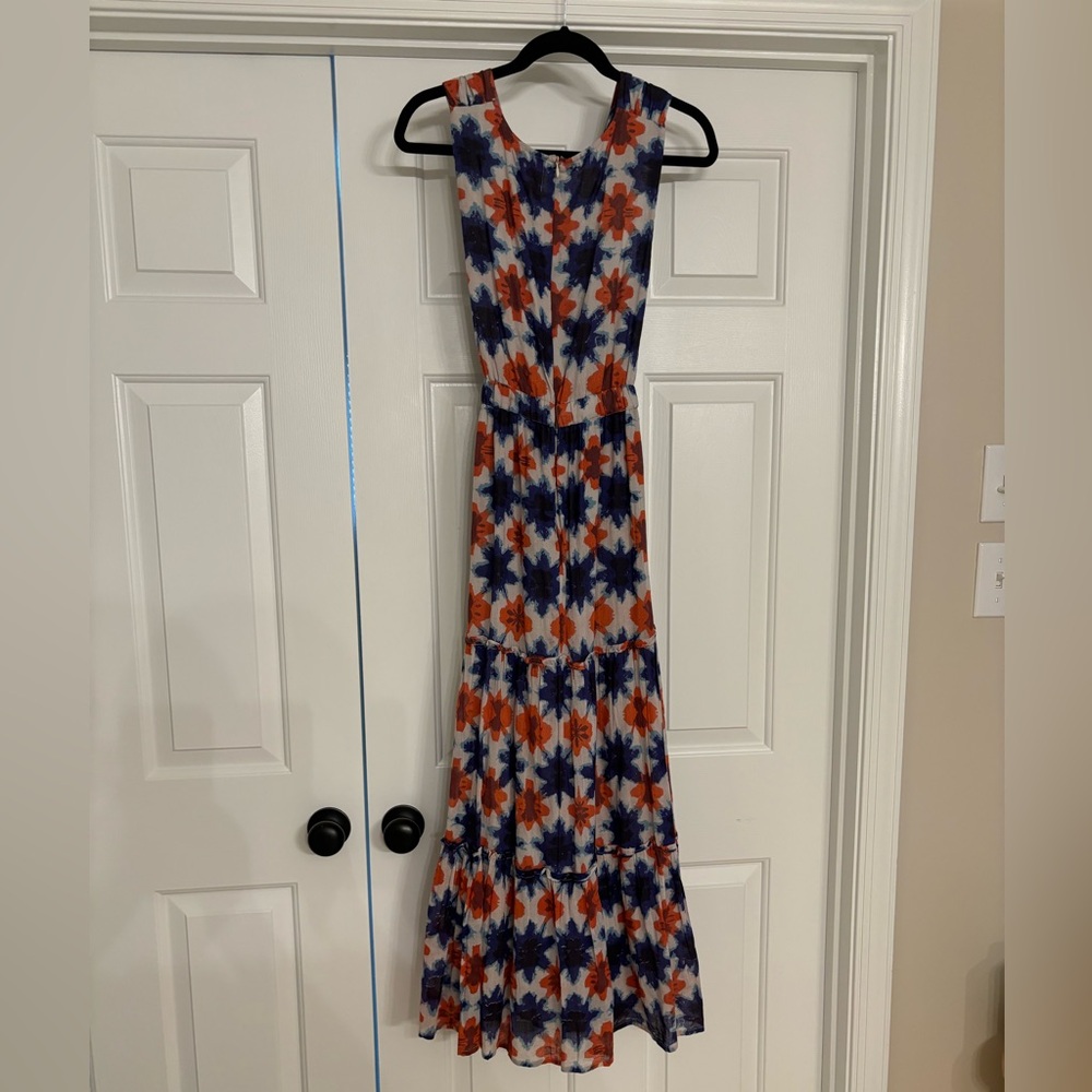 Banjanan Maxi Dress in Shibori Clamp Dye Dusty Aqua Blue NWT - Picture 5 of 6
